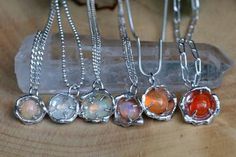 Mexican Fire Opal Water-Cast Pendants Fire Opals Jewelry, Tiny Pendant