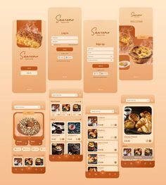 an image of a website design with food items on it