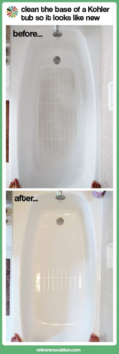 the before and after pictures of a bathtub