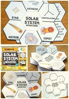 the solar system is made out of paper and cut into hexagons with scissors