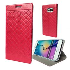 an image of a red case for the samsung s6 with diamond pattern on it