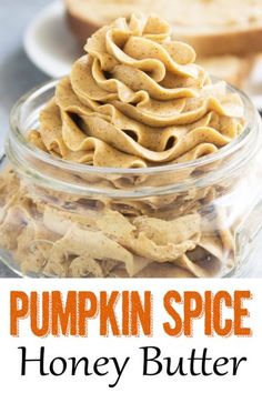 pumpkin spice honey butter recipe in a glass jar