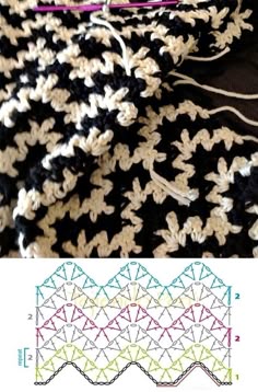 the crochet pattern shows how to make an afghan with two rows of yarn