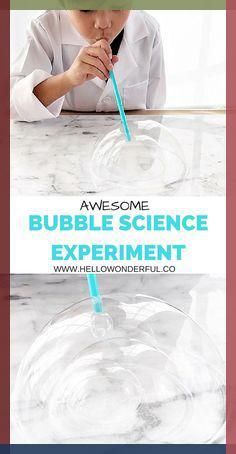 Scroll all the way down to watch the video below for the step-by-step video in how to create this Awesome Bubble Science Experiment With Kids and make sure to subscribe … Bubble Science Experiment, Bubble Experiment, Bubble Science, School Science Experiments, Bubble Activities, School Science Projects, Science Club, Kids Bubbles, Kid Experiments