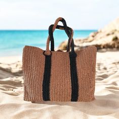 Height:35 cm (13.77inç) Width:45 cm (17.71 inç) Our meticulously crafted handmade large bags are a stylish and practical alternative for the beach, shopping, or everyday use. Made with high-quality yarns and a durable structure, they ensure long-lasting use. With its spacious interior, you can easily carry all your belongings, and its elegant and modern design complements any outfit. Don't miss out on this unique bag that combines both aesthetics and functionality! Order now and own this fantastic bag that reflects your style. Rectangular Knitted Straw Bag For Travel, Rectangular Knitted Straw Travel Bag, Knitted Rectangular Straw Bag For Travel, Brown Knitted Shoulder Bag For Vacation, Knitted Brown Shoulder Bag For Vacation, Knitted Natural Color Bags For Vacation, Rectangular Knitted Straw Bag For Everyday Use, Everyday Rectangular Knitted Straw Bag, Knitted Natural Color Bags For Daily Use