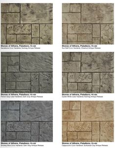 several different types of stone tiles