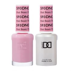 DND Gel and Nail Polish Duo #593 Pink Beauty ��is a 2-in-1 product that combines the durability and strength of gel polish with the ease of application of traditional nail polish. This shade is a True Pink color that is perfect for adding a touch of elegance and a natural look to your nails. It's a great option for those looking for long-lasting, easy-to-apply, and glossy nail polish in a natural and elegant color that can be used to create a sophisticated and understated look on the nails, espe Glossier Nail Polish, Kiara Sky Gel Polish, Dnd Gel Polish, Gel Lamp, Glitter Gel Polish, Cat Eye Gel, Gel Tips, Gel Lacquer, Essie Nail Polish