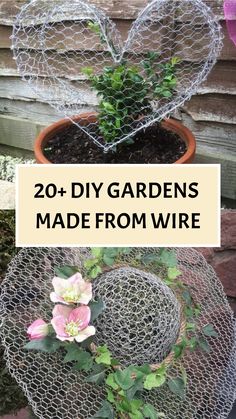 20+ DIY Gardens Made From Wire Chicken Wire Sculpture Diy Garden Art, Chicken Wire Planters Diy, Chicken Wire Projects Garden Ideas, Chicken Wire Garden Art, Diy Chicken Wire Decor, Chicken Wire Art Diy, Copper Wire In Garden, Chicken Wire Frame Ideas, Garden Structures Diy