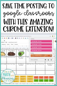 the google classroom with text that reads, save time posting to google classroom with this amazing chrome extension