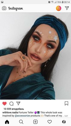 Halloween Fortune Teller Costume, Mermaid Costume Makeup, Halloween Makeup Ideas For Women, Best Halloween Costumes For Women, Affordable Halloween Costumes, Halloween Fortune Teller, Fortune Teller Costume, Diy Group Halloween Costumes