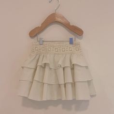 Nwt Tuchinda Ruffle Skirt Luxury Cream Skirt With Ruffles, Beige Ruffled Skirt, Cream Cotton Ruffled Skirt, Cream Tiered Ruffled Mini Skirt, Vintage Beige Skirt With Ruffles, Ruffle Skirt, Kids Bottoms, White Cream, Cream White