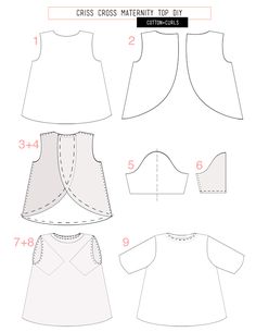 the front and back view of a dress pattern