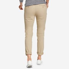 Women's Stretch Legend Wash Pants - Boyfriend | Eddie Bauer Spring Slim Fit Bottoms With 5-inch Inseam, Casual Fitted Full-length Chinos, Casual Slim Fit Full-length Work Pants, Casual Slim Fit Full Length Work Pants, Mid-rise Slim Fit Casual Pants, Casual Slim Fit Full Length Chinos, Casual Mid-rise Slim Fit Pants, Spring Chino Cotton Twill Trousers, Spring Slim Fit Chinos