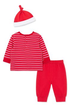 Celebrate your little one's first Christmas with this Santa-themed set including a cozy long-sleeve top, coordinating joggers and a matching hat. Set includes top, pants and hat 100% cotton Machine wash, tumble dry Imported Concert Looks, Sports Blazer, Jogger Sweatpants, Suit Shop, Jogger Jeans, Denim Jumpsuit, Comfortable Dress, Blazer Coat, Sport Coat