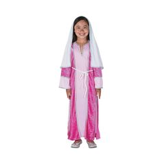 Mary is in the spotlight of your church's Christmas play, so make sure she's wearing a costume that really stands out! This Mary costume is pink and comfortable, and it'll make your Mary the star of the show -- at least until the baby Jesus arrives! Add this costume to your church's Christmas costumes and reuse it every holiday season. Polyester. Polyester. Includes Robe, Gown, Rope & Headpiece. (4 pcs. per set) Imported. Mary Costume Nativity Kids, Mary Anning Costume Kids, Mary Costume, Saint Costume, Nativity Costumes, Christmas Play, In The Spotlight, Christmas Costumes, Halloween Costumes For Girls