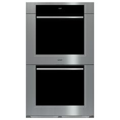 two ovens side by side on a white background