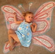 Chalk Art Photos Foto Tips, Butterfly Kisses, Sidewalk Chalk