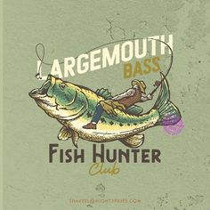 an image of a fish hunter club logo on a green background with the words argemouth bass