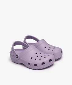 The Kid's Classic Clog  product  by  Crocs from the  SP2022  campaign , has arrived || is now available at . Light Purple Crocs, Purple Crocs, Crocs Slides, Crocs Classic Clogs, Clothing Styles, Halloween Costume, Clogs, Violet, Lily