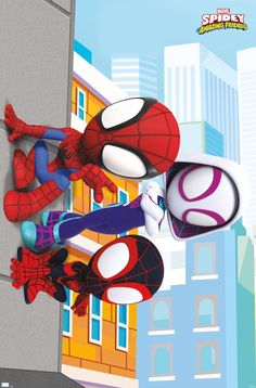 PRICES MAY VARY. THIS TRENDS MARVEL SPIDEY AND HIS AMAZING FRIENDS - WALL WALL POSTER uses high-resolution artwork and is printed on PhotoArt Gloss Poster Paper which enhances colors with a high-quality look and feel. HIGH QUALITY ART PRINT is ready-to-frame or can be hung on the wall using poster mounts, clips, push pins, or thumb tacks MADE IN THE USA and OFFICIALLY LICENSED PERFECT SIZE for any room; poster is 22.375" x 34" EASILY DECORATE any space to create the perfect decor for a party, be Spidey And His Amazing Friends, Avengers Party, Ghost Spider, Wall Poster Prints, Marvel Posters, Amazing Friends, Barn Wood Frames, Pinturas Disney, Trends International