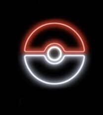 the pokemon logo is glowing in the dark