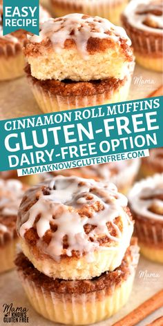 gluten-free cinnamon roll muffins Glutenfree Bread, Cinnamon Desserts, Muffins Gluten Free, Gluten Free Dairy Free Dessert, Cinnamon Roll Muffins, Dairy Free Breakfasts, Gluten Free Sweet, Gluten Free Muffins, Gluten Free Sweets