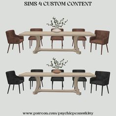 Dining Room Sims 4 Ideas, Sims 4 Old Money Cc Furniture, Sims Furniture Cc Patreon, Sims 4 Dining Cc, Sims 4 Table Cc, Sims 4 Dining Table, Sims 4 Cc Dining Table, The Sims 4 Cc Decor, Sims 4 Dining Room Cc