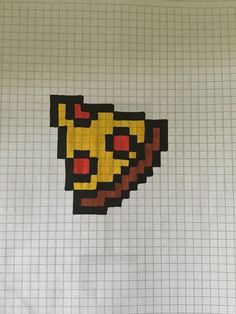 a piece of art made out of legos on a sheet of paper with squares in the background