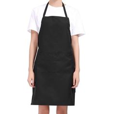 a woman wearing an apron and white shirt