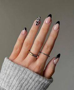 The 35 Cute Valentine's Day Nails Black French Tips + Heart Nails Nail Tip Designs Almond, Black February Nails, Uñas Aesthetic 2022, Nails Yellow, French Tip Acrylic Nails, Almond Nails Designs, Manicure Y Pedicure, Heart Nails