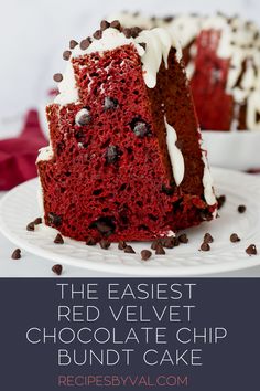 the best red velvet chocolate chip bundt cake