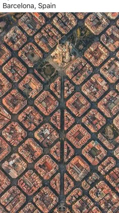 an aerial view of barcelona, spain taken from the top of a building with lots of windows