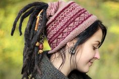 Knitted Dreadlock Hat for Woman - with opened end (for high gathered ponytail) - DIY - PDF Knitting Ponytail Diy, Diy Ponytail, Dread Hair, Woman Hat, Dread Hairstyles, Pdf Knitting Pattern, Wool Crafts, Hat Pattern, Wool Yarn