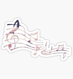 a sticker with musical notes on it