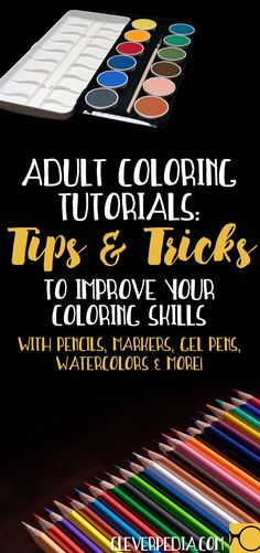 an adult coloring book with markers and pencils