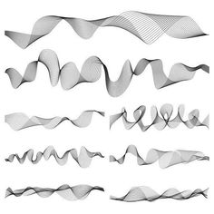 a set of wavy lines on white background