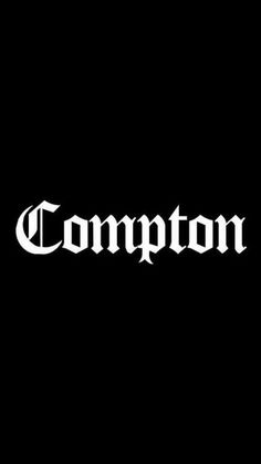 the word compton on a black background