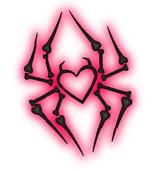 the heart is surrounded by black and pink lines