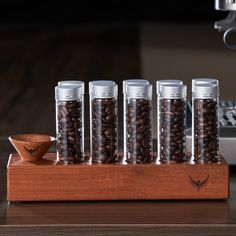 Premium Quality: Made of high-quality, thick borosilicate glass, each tube in our set of 10 (60ml each) is designed to hold up to 20 grams of your favorite coffee beans. Elegant Wooden Stand: The set comes with a solid wooden holder base, adding a touch of elegance to your kitchen or coffee station. Versatile Walnut Funnel: A beautifully crafted walnut funnel complements the set, enhancing both utility and aesthetics. 🌱 Multi-Use Storage Solution: Not just for coffee! These versatile tubes are Storage Tubes, Coffee Bean Storage, Wooden Display Stand, Wooden Display, Filter Coffee, Tea Makers, Coffee Makers, Glass Replacement, Dark Roast