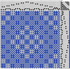 a cross stitch pattern with blue and black squares