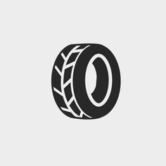 an image of a tire with the letter o in it's center, on a gray background