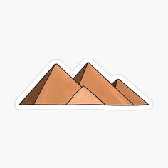 the three pyramids sticker is shown in brown and tan tones on a white background