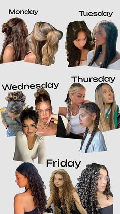 2c Hairstyles For School, Hairstyles For Each Day Of The Week, Easy Fast Curly Hairstyles For School, Hairstyles For A Week, Simple Hairstyles For Graduation, 5 Min School Day Hair Dos, How To Do Hair, Hairstyles For Graduation