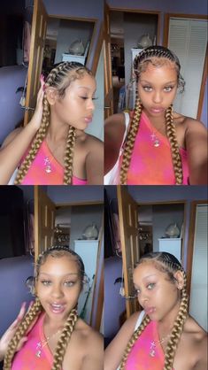 Two Braids Hairstyle Black Women, Two Braid Hairstyles, Feed In Braids Hairstyles, Long Hairstyle, Tutorial Ideas, Cute Braided Hairstyles, Braided Cornrow Hairstyles, Quick Braided Hairstyles, Protective Hairstyles Braids