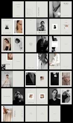 a collage of photos with black and white images on them, all in squares