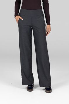 Why we love this: These grey Pants are the ultimate throw-on-and-go style that will take you anywhere and everywhere. Our Traveler Pant is an office-approved silhouette, keeps up with all of your adventures in a flattering, wrinkle-resistant fabric and supportive waistband & side pockets. Enhance your work ensemble with our impeccably tailored pants. Features: Travel-Tech Fabric: Wrinkle-resistant, 4-way stretch Supportive high-rise waistband Leg Opening: 20" Functional side pockets Made in USA of imported fabric Waist: High-Waisted (10.5" Rise) Inseam: Regular 32" For easy alterations - click here Leg Shape: Straight bootcut Sizing: True to size Compression: Light for versatility Model, Kaylenne, is 5'9", wearing a size small regular Gray 4-way Stretch Pants With Pockets, Versatile Gray Pants, Gray Workwear Bottoms With Side Pockets, Gray Bottoms With Side Pockets For Work, Gray Relaxed Fit Pants For Workwear, Relaxed Fit Gray Workwear Pants, Relaxed Fit Gray Pants For Work, Grey Yoga Pants, Travel Tech