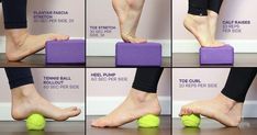 Foot Pain Relief, Yoga Block, Heel Pain, Yoga Stretches, Tennis Balls, Foot Pain, Tennis Ball