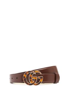 Width: 3cm Sweet Chestnut, Gg Marmont, Chestnut, Leather Belt, Gucci, Women Accessories, ? Logo, Leather