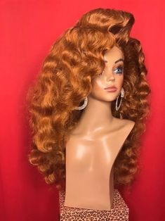 CLASSIC BIG WAVES Lace Front Wig Custom Styled Made to Order Handmade Old Hollywood Retro Pinup Drag Queen Costume Strawberry Honey Blonde Strawberry Honey Blonde, Drag Queen Costumes, Historical Hairstyles, Drag Wigs, Queen Costume, Wigs For Sale, Queen Hair, Creative Hairstyles, Costume Wigs