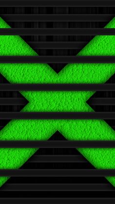 an image of a green arrow on black background with diagonal lines in the bottom right corner